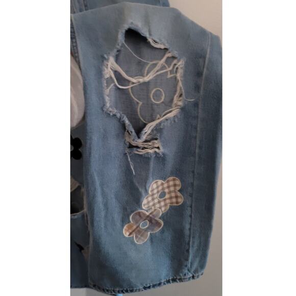 Urban Outfitters BDG Skater Baggy Jean Daisy Patch Distressed Flared Leg 25x32 - Picture 10 of 14